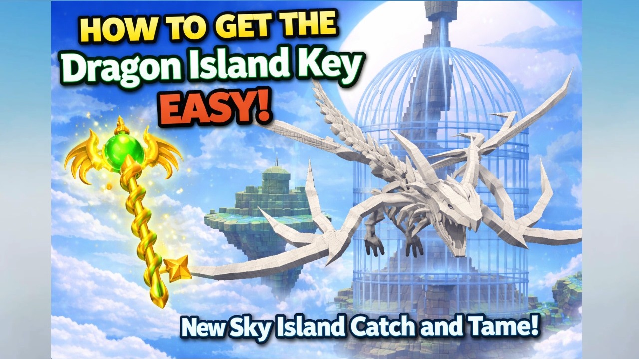 How to Get the Dragon Island Key EASY! (New Sky Island) | Catch and Tame + Giveaway (YouTube Kids)