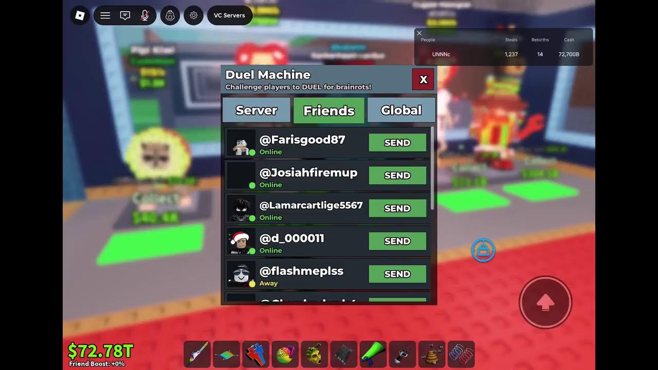 Trading /pvping in my ps in sab my ps I take firdt also selling brainrot for robux I take firdt
