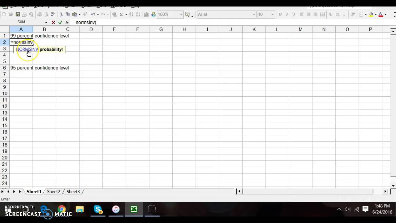NORMSINV function