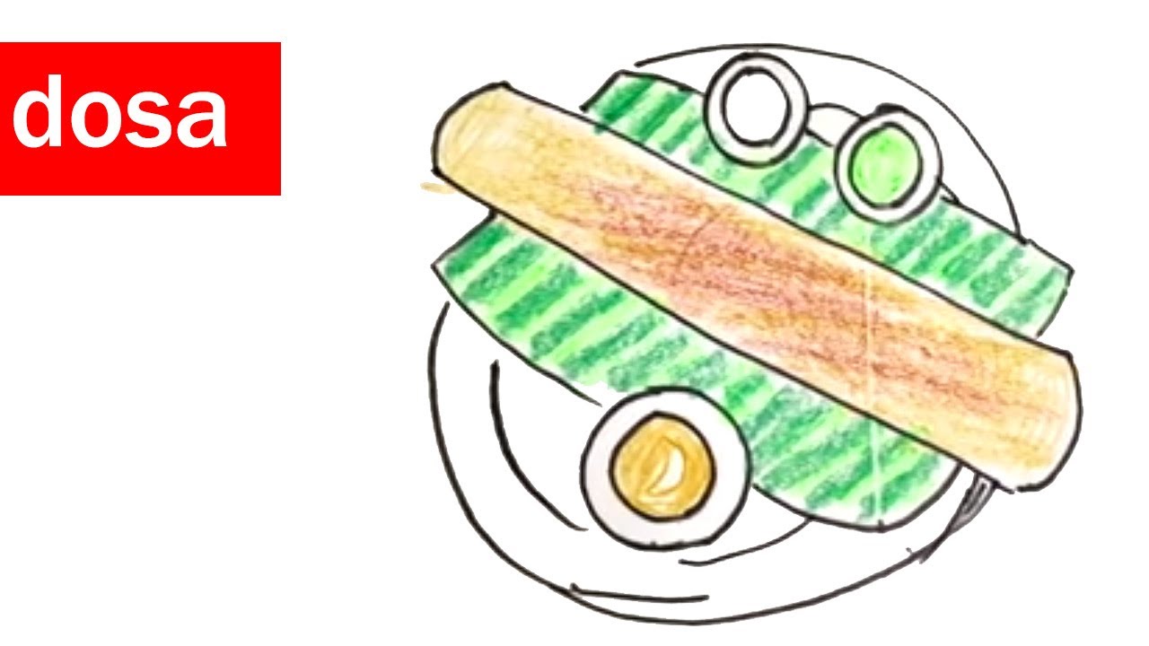 🎨 How to Draw a Yummy Dosa! | Easy Step-by-Step Drawing for Kids