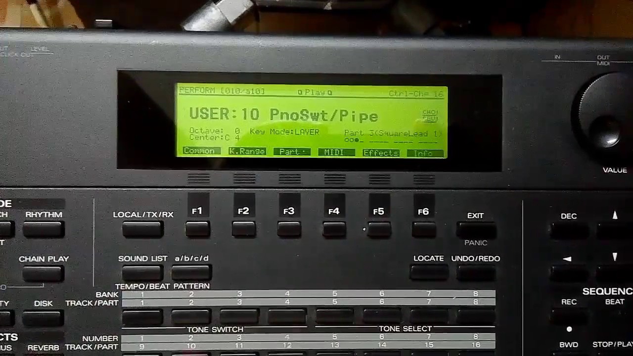 Desactivar Sustain o Hold en un sonido de un Split o Performance en un Roland XP-80