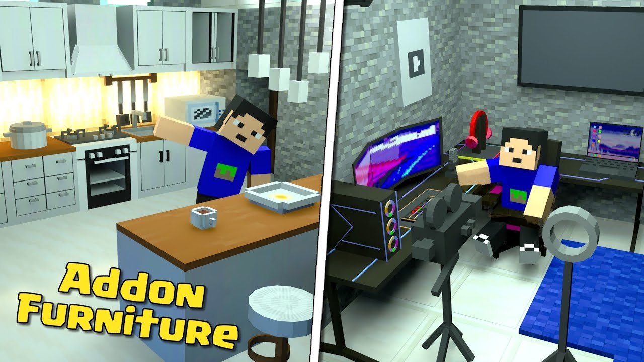 Dekorasi Rumah Dengan Furniture Addon Modern dan Keren di MCPE