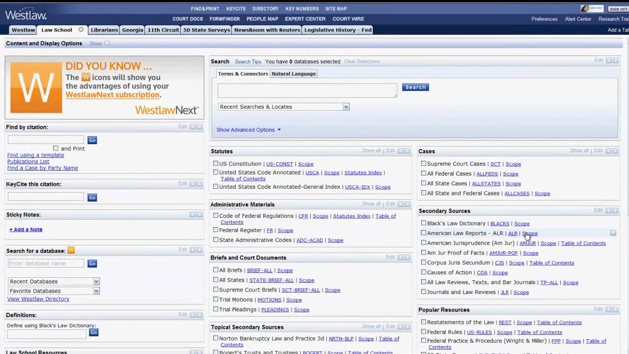 Introduction to Westlaw Classic