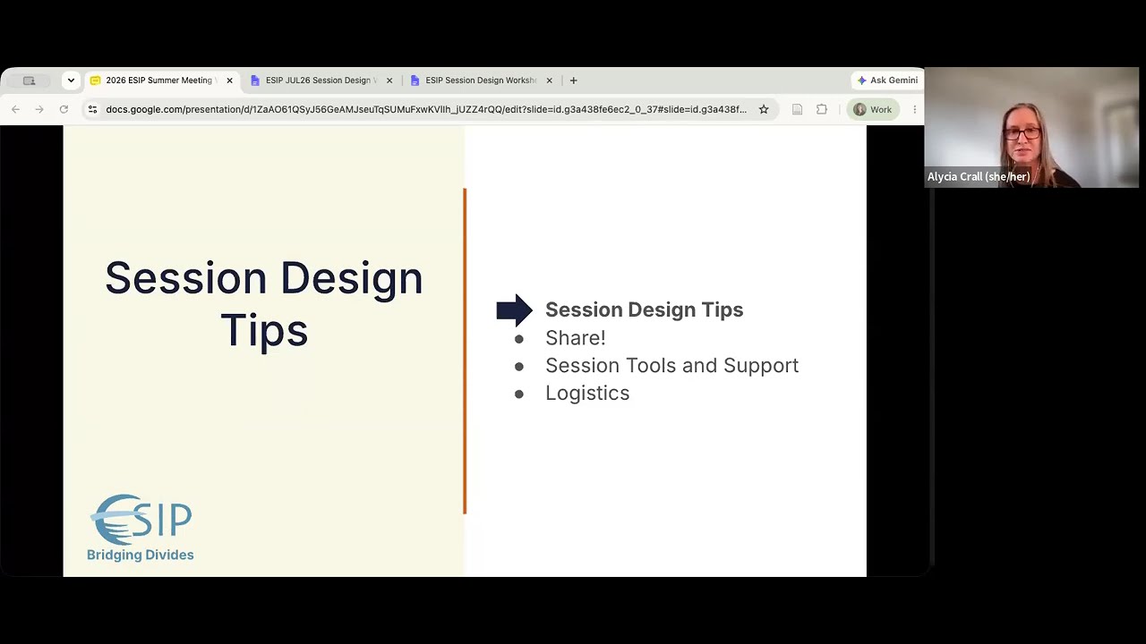 ESIP JULY26 Meeting Session Design Workshop