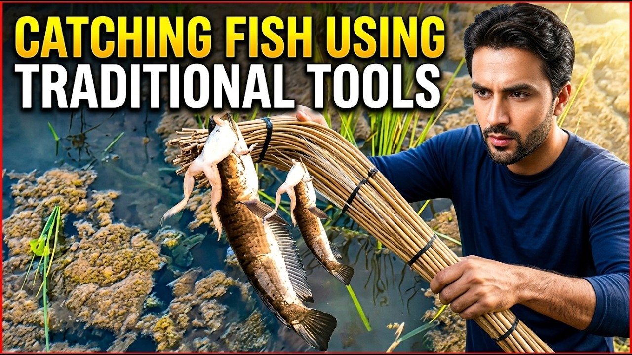 Traditional Fishing: Catching Fish Using Simple Handmade Fishing Tools