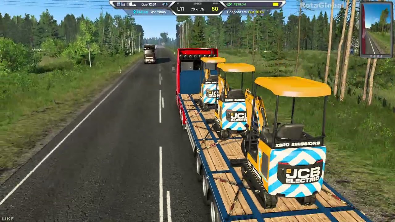 NORDIC HORIZON FINLANDIA - Transportando Mini Escavadeiras Elétricas JCB até o Porto e Embarcando
