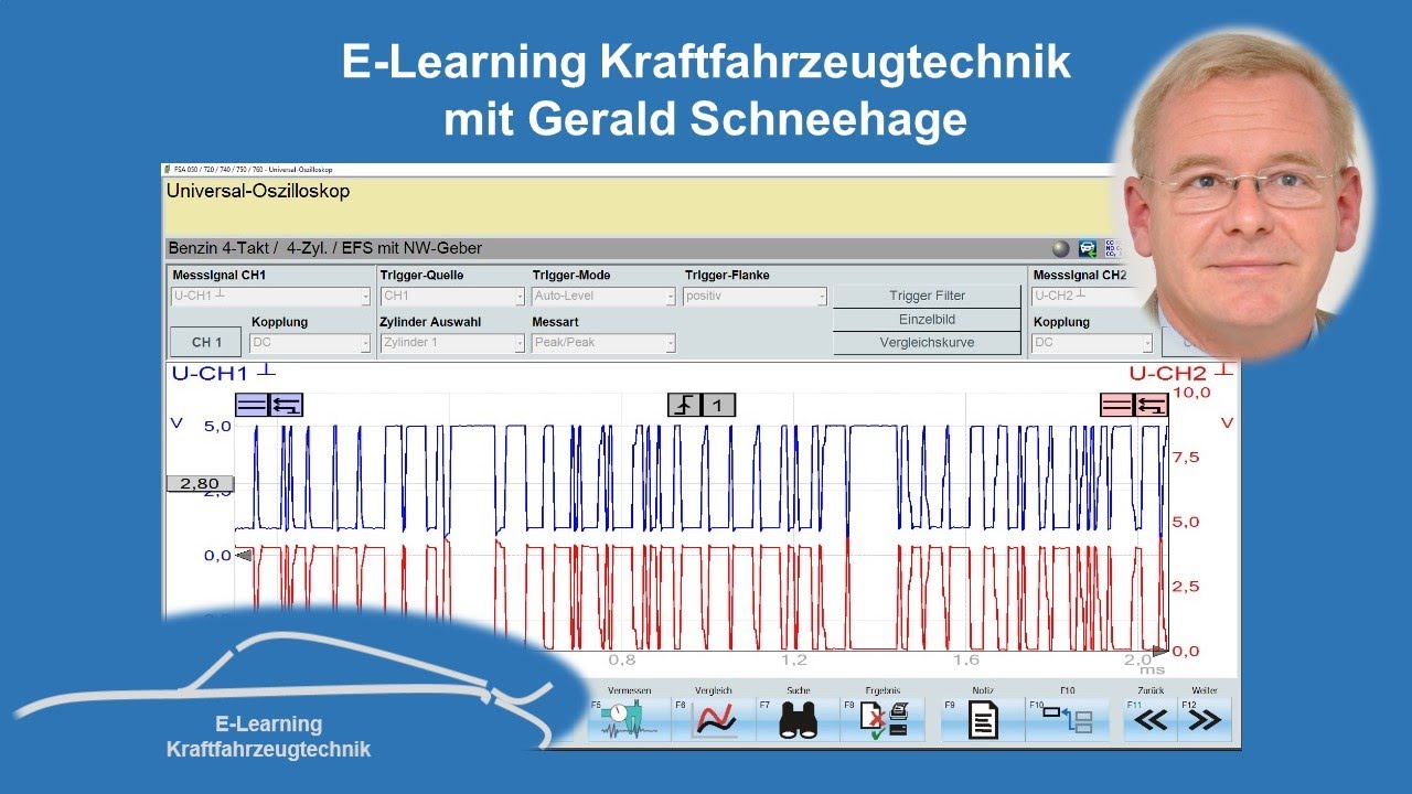 CAN-Datenbus mit dem  Oszilloskop prüfen E-Learning Kraftfahrzeugtechnik CAN-Bus