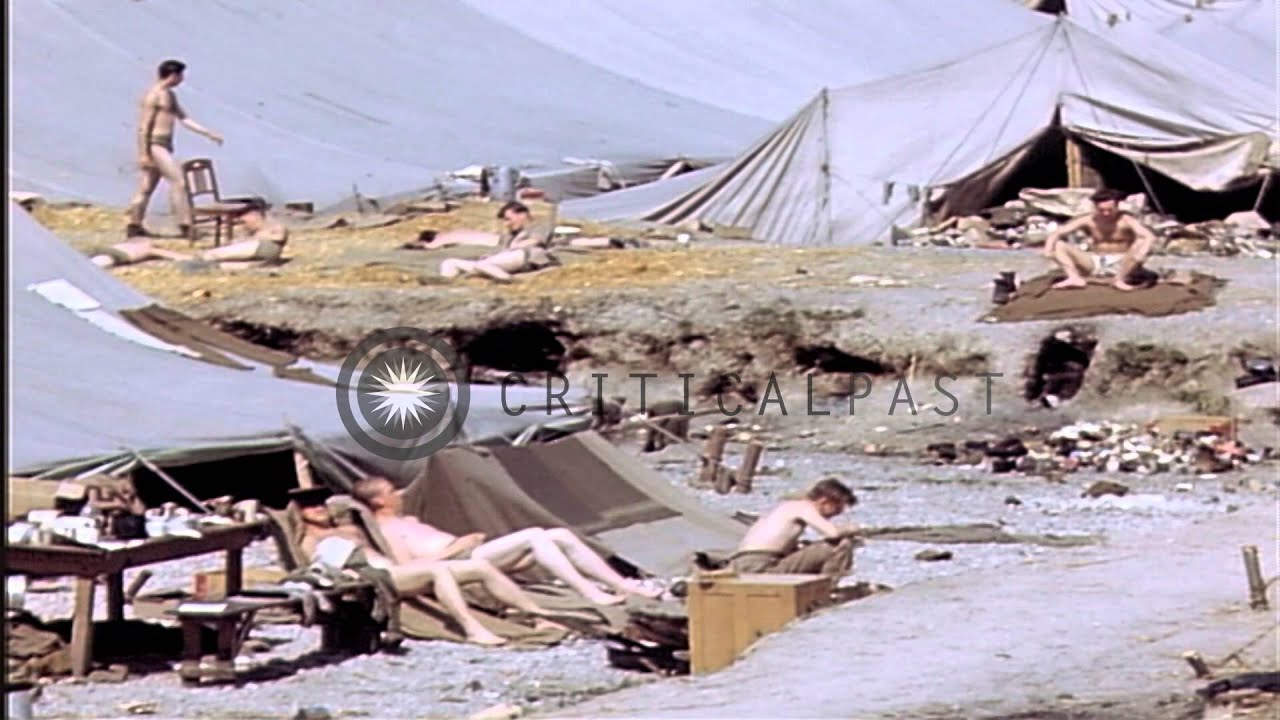 Liberated U.S.prisoners of war burn their former prison compound at Stalag 7A in ...HD Stock Footage