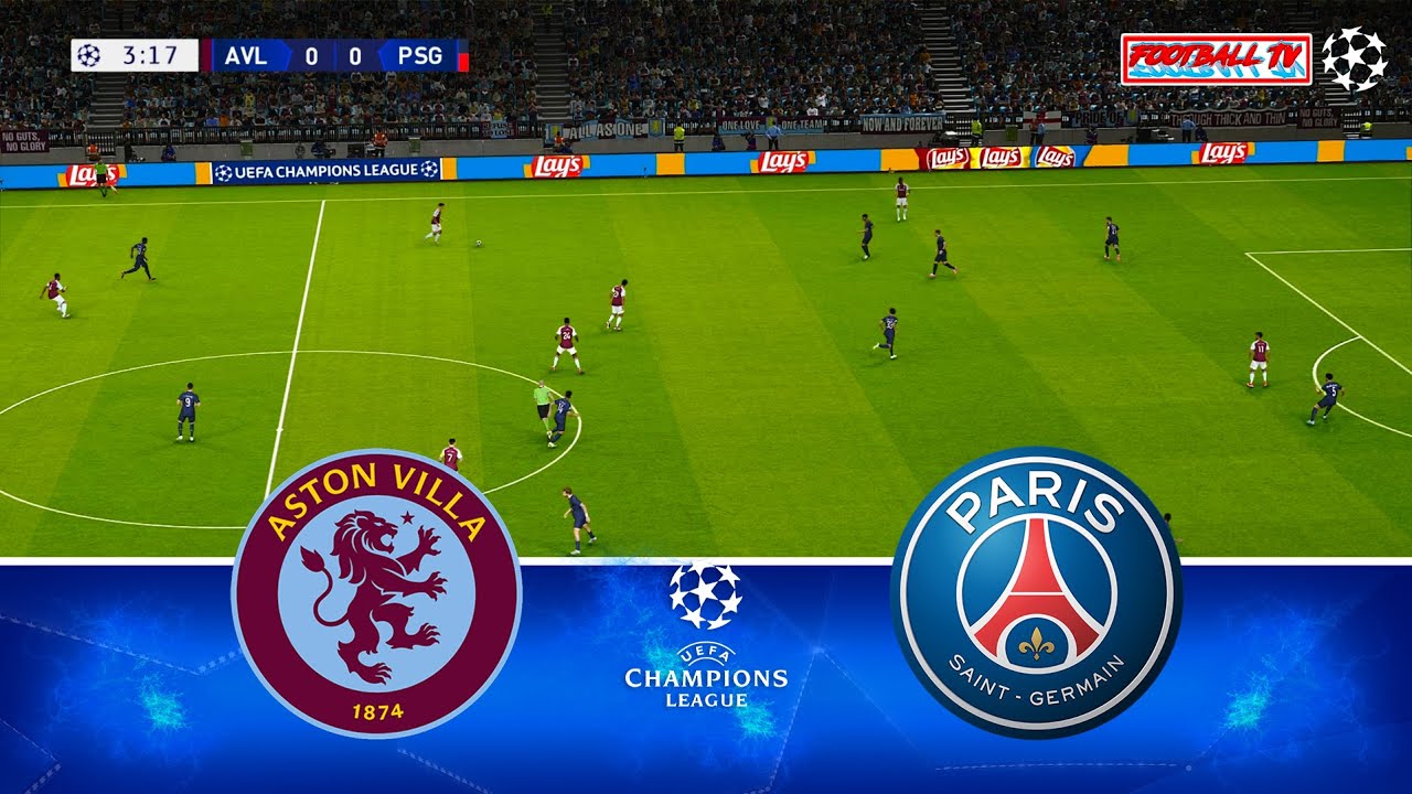 Aston Villa vs PSG - UEFA Champions League 2025 | Full Match All Goals | PES 21 Simulation