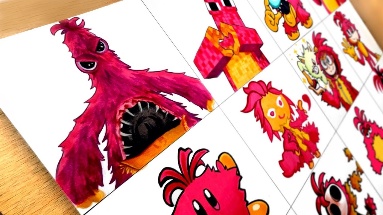 Drawing CHUM CHOMPKINS in different style ( Poppy Playtime Chapter 5 )