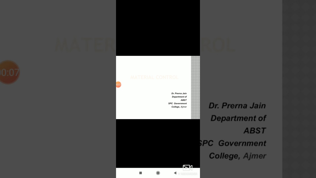 Material Control Procedure by Dr Prerna Jain SPC GCajmer