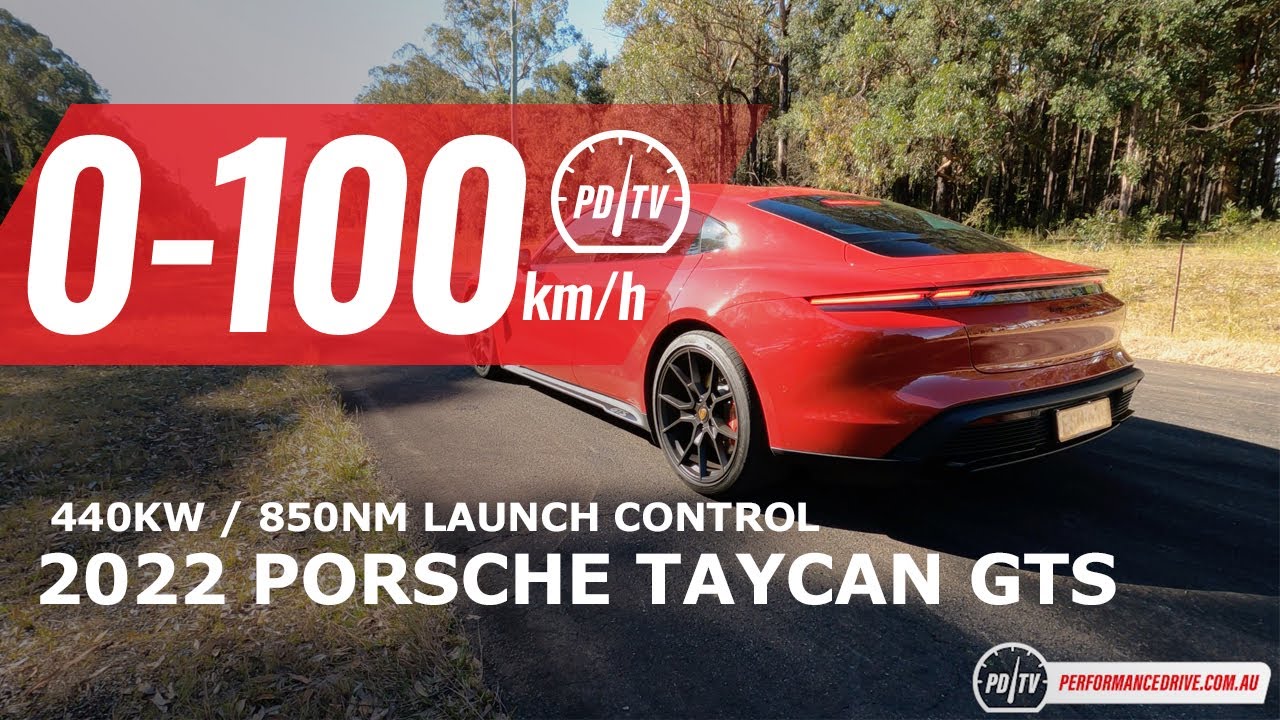 2022 Porsche Taycan GTS 0-100km/h & motor sound