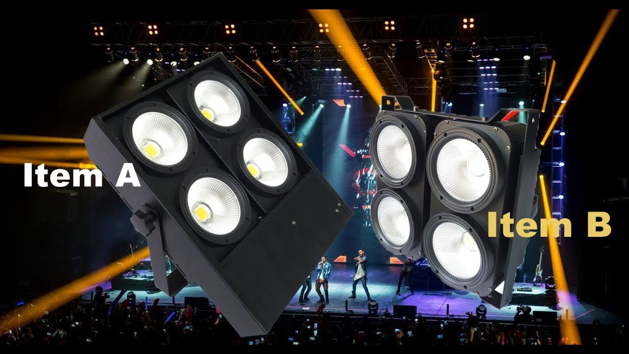 Dmx stage light cob 4x100w warm white cool white warm and cool white 2in1 led audience blinders