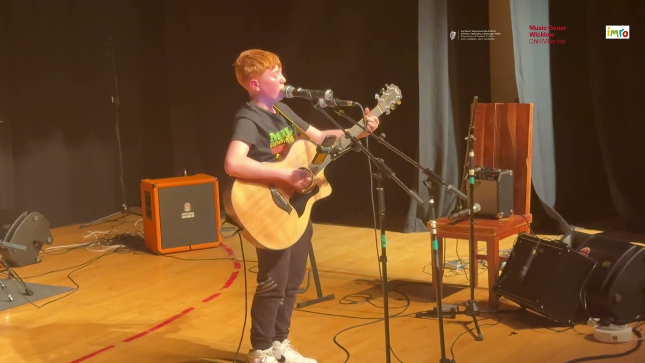Fionn Whelan performing Fairytale of New York at Garageland Teen Spirit at Tramway Theatre.