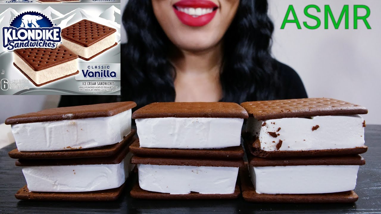ASMR | Klondike Classic Vanilla Ice Cream Sandwiches *RELAXING EATING SOUNDS* NO TALKING