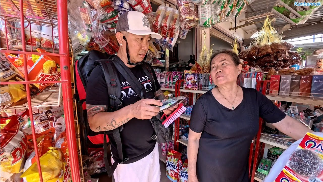 Shopping at the local convenience store in Laos