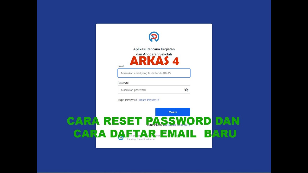 CARA RESET PASSWORD DAN DAFTAR EMAIL BARU