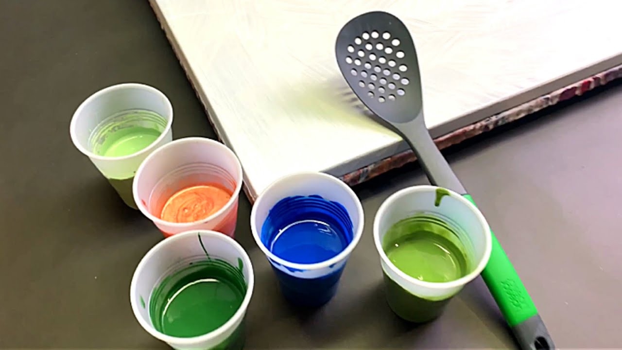 Acrylic Pouring Technique with a SKIMMER! Fluid Painting STRING Pulling Wigglz Art Pour Painting!!