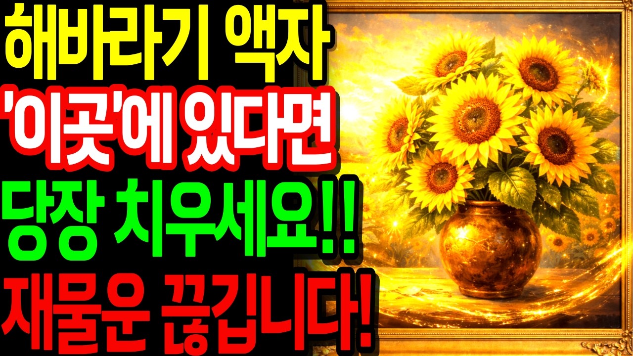 2026년 병오년, 해바라기 액자 절대 ‘여기’ 두지 마세요! 잘못 걸면 오히려 재물운 끊깁니다. 풍수인테리어 | 부자풍수 | 돈복