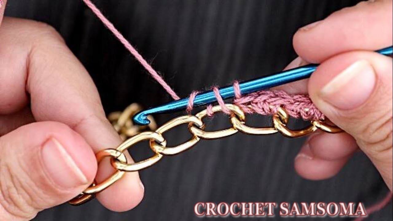 شاهدوا ماذا صنعت بسلسلة حديد مع فن الكروشيه /  Crochet with Chain Necklace  / Wire & Metal Arts