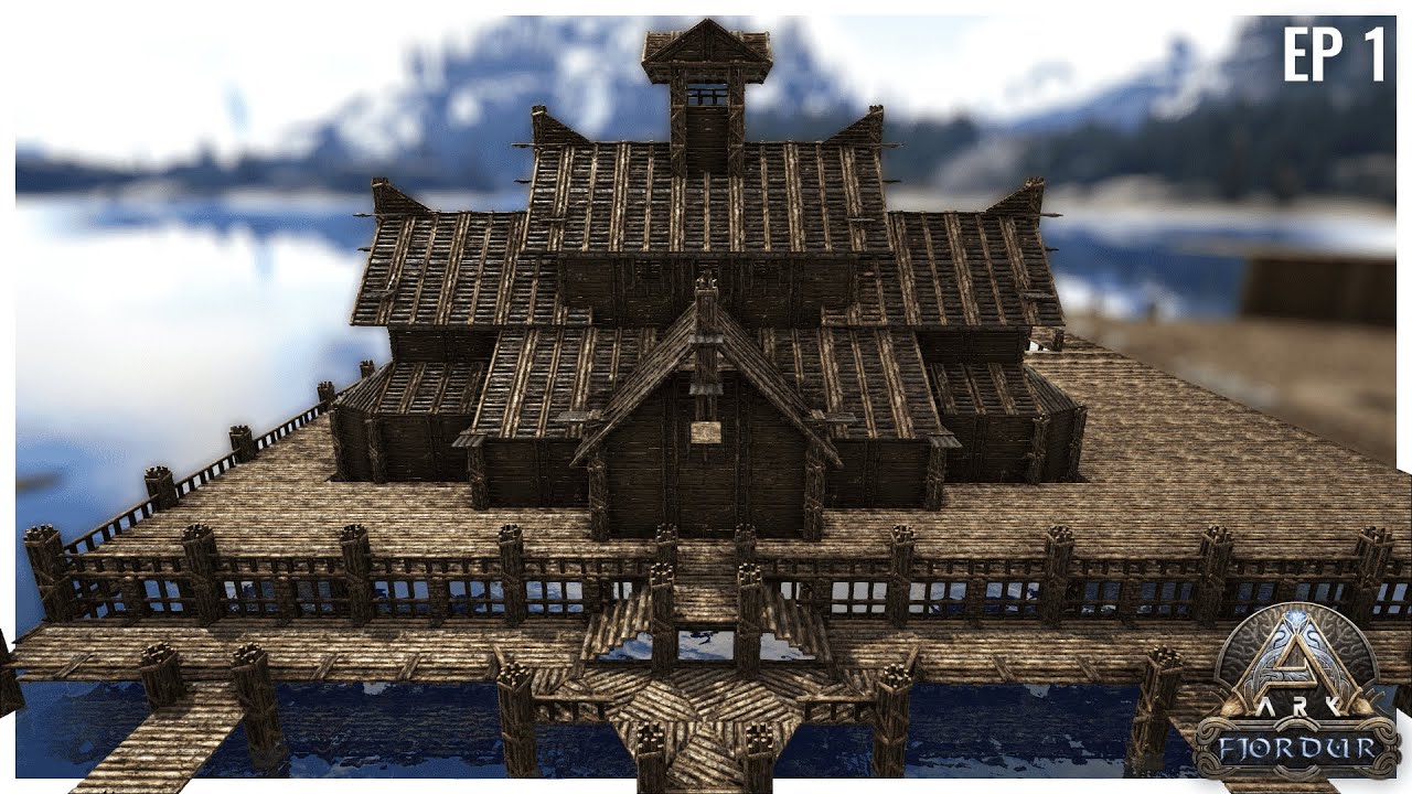 ARK: Fjordur - Viking Great Hall - Building a Trading Port Ep 1 | Speed Build