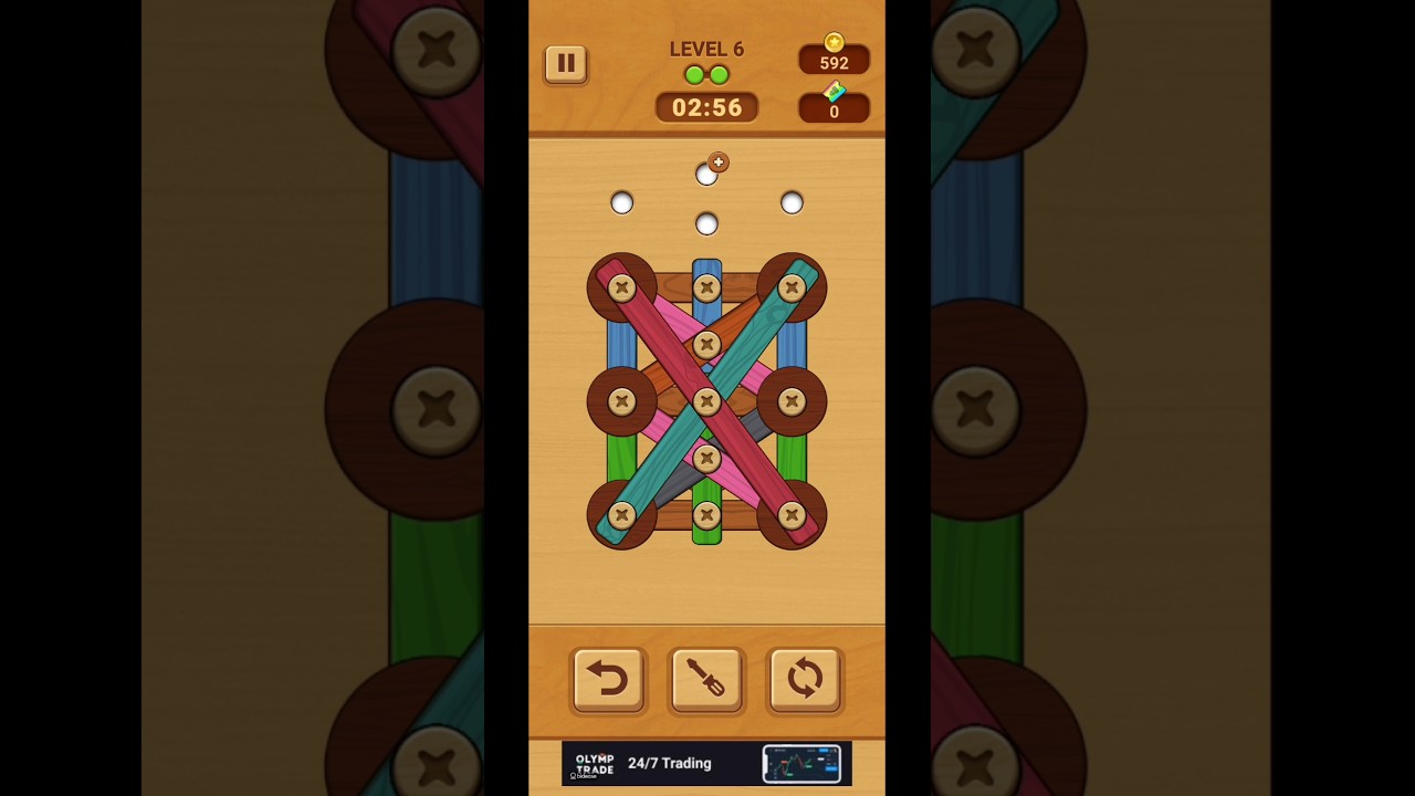 Woodle - Wood Screw Puzzle 🧩 Games | Level - 6
