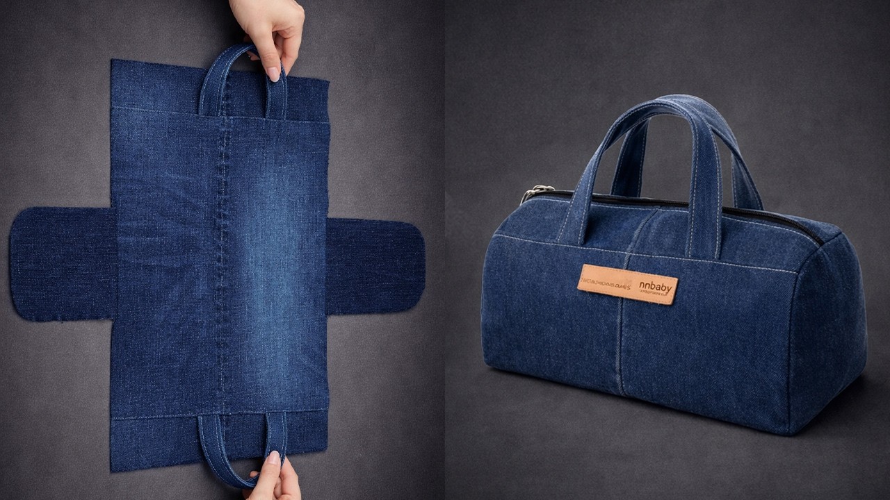 🧵 Сумка на молнии из старых джинсов своими руками – очень просто, выкройка не нужна!