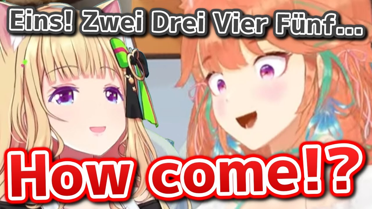 Kiara Surprised by Akirose’s Perfect German Countdown to Ten【Hololive】