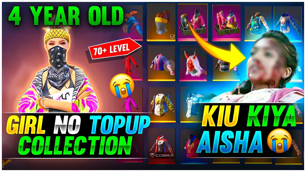 KIU KYA AISHA 😭 FREE FIRE GIRL NO  TOP UP COLLECTION