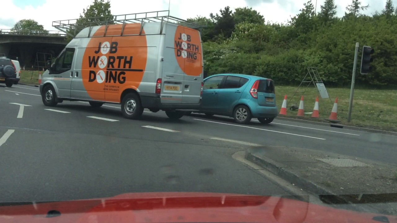 Driving from Datchet to 4th exit right Colnbrook Hounslow A4, M4 motorway Honda Roundabout Langley