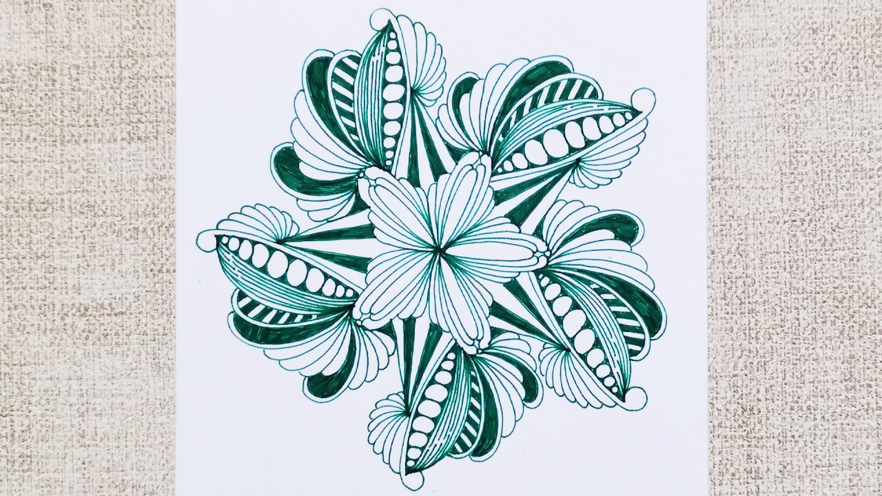 Челлендж! От руки нарисовать идеально симметричный и элегантный зентангл-цветочный узор