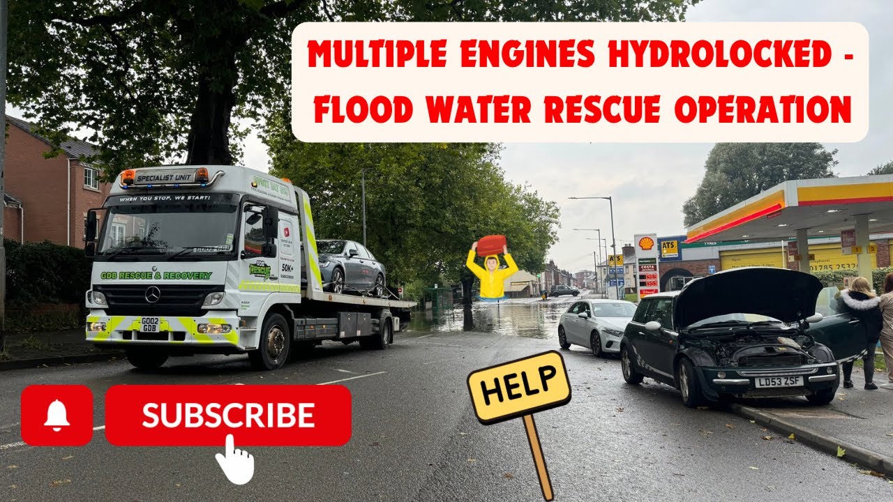 THUNDERSTORMS & FLASH FLOODING in Stafford! - VEHICLE RECOVERY UK