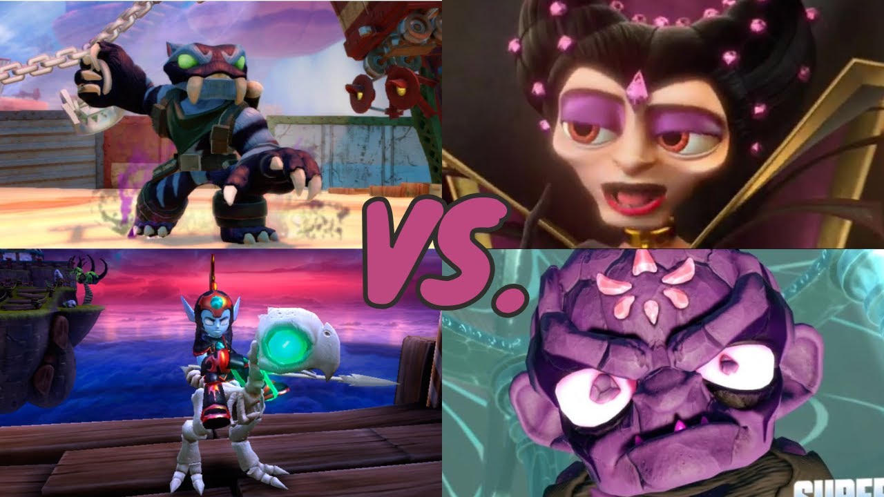 Trap Shadow and Fright Rider VS. Kaos's Mom and Super Evil Kaos | Skylanders Swap Force