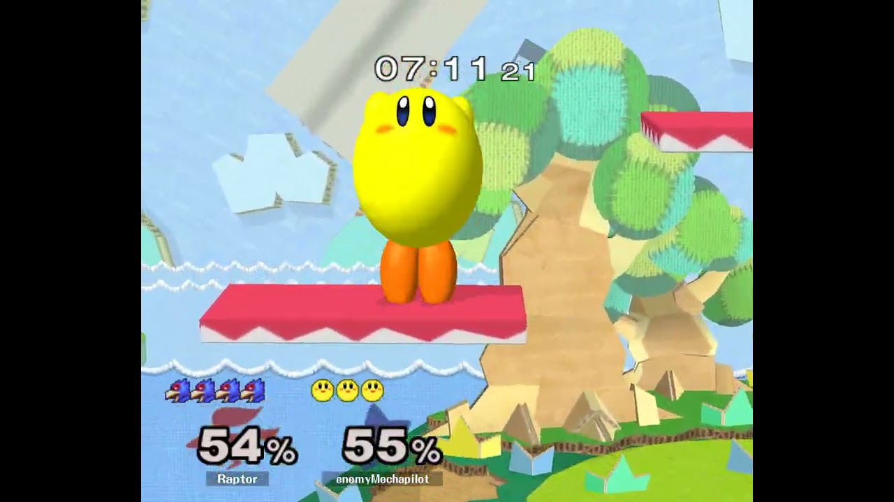 Lab Monster 89 Pools LR2 – Raptor ⟮Falco⟯ vs enemyMechapilot ⟮Samus, Kirby⟯