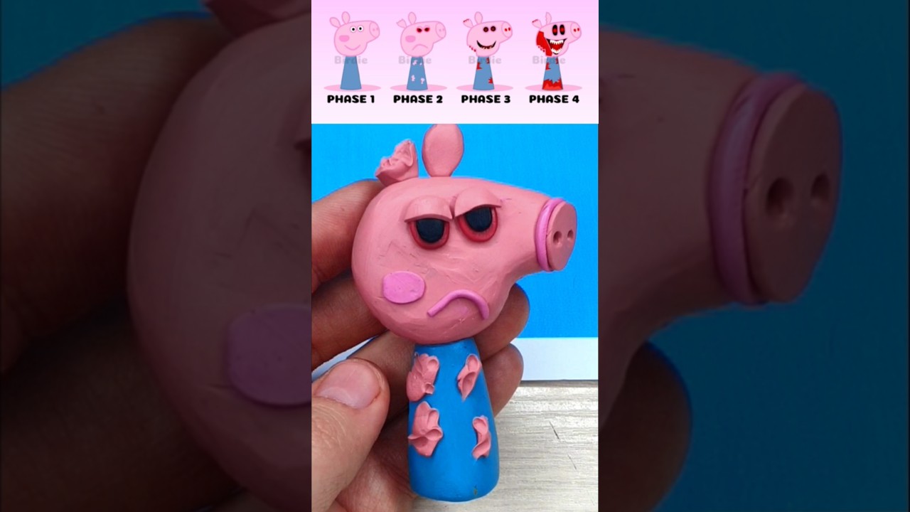 I made Sprunki OC George Pig out of clay Horror #sprunki #incredibox  @cactukk