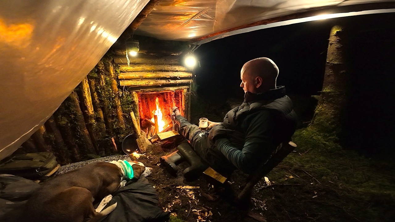 1 Day to Build a Bushcraft Shelter Before Dark...