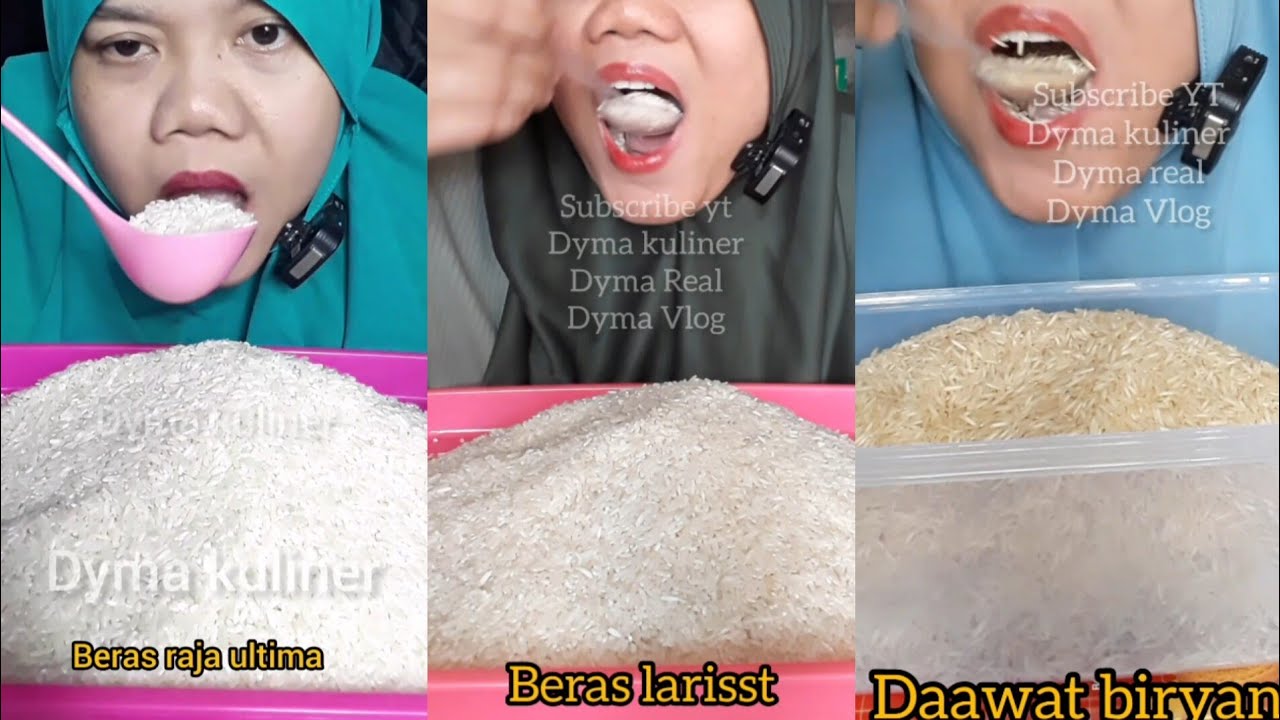 DYMA KULINER 💕VIDIO KOMPILASI #Shorts  Makan Beras Mentah 💕 #asmr #mukbang @dymaaaaa @Dymareal