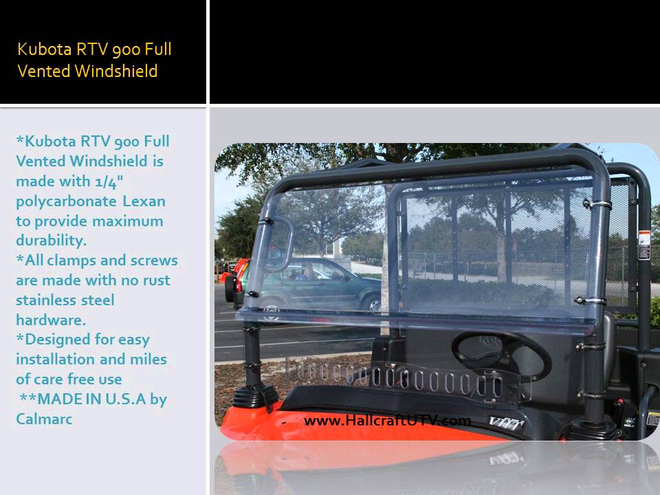 Kubota RTV 900 Full Vented Windshield.wmv