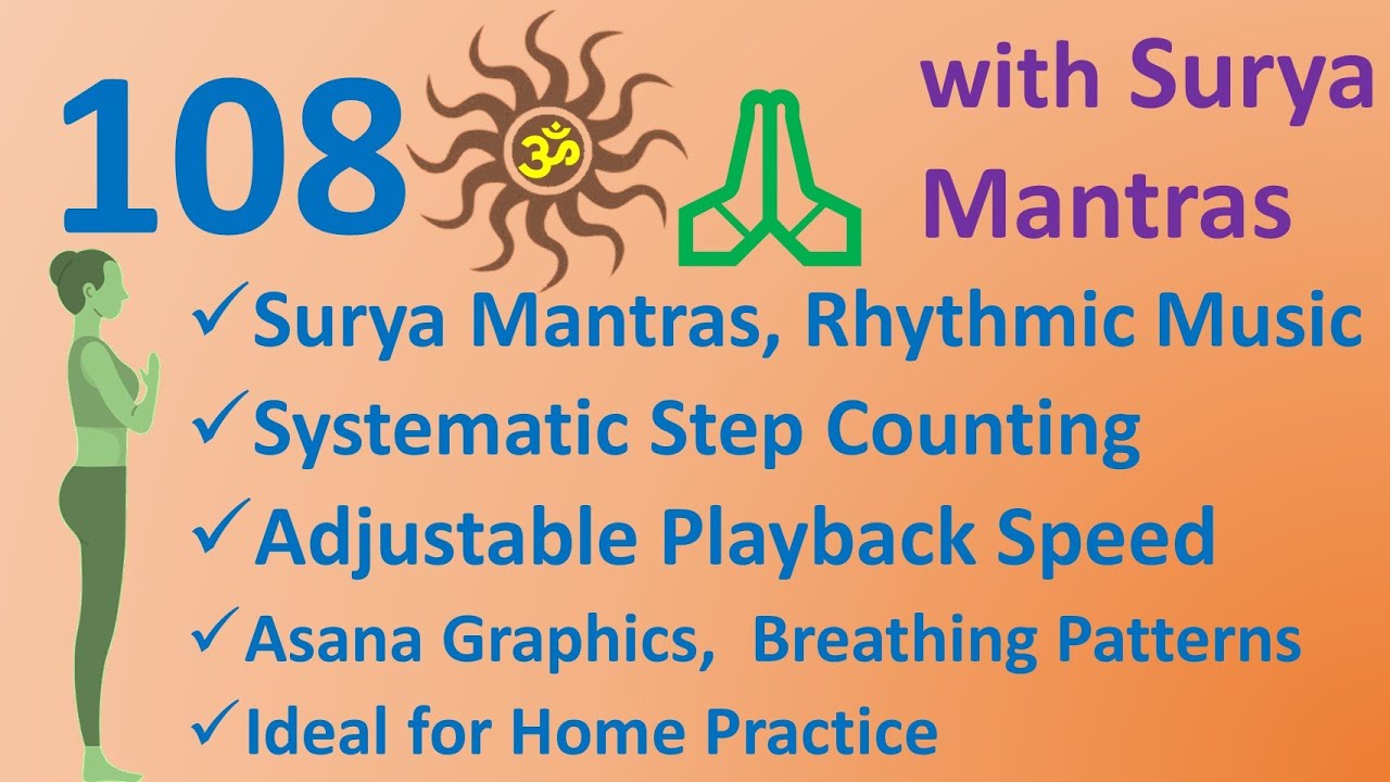 108 ☀️🙏 with Chanting of Surya Mantras, Rhythmic Counting & Music