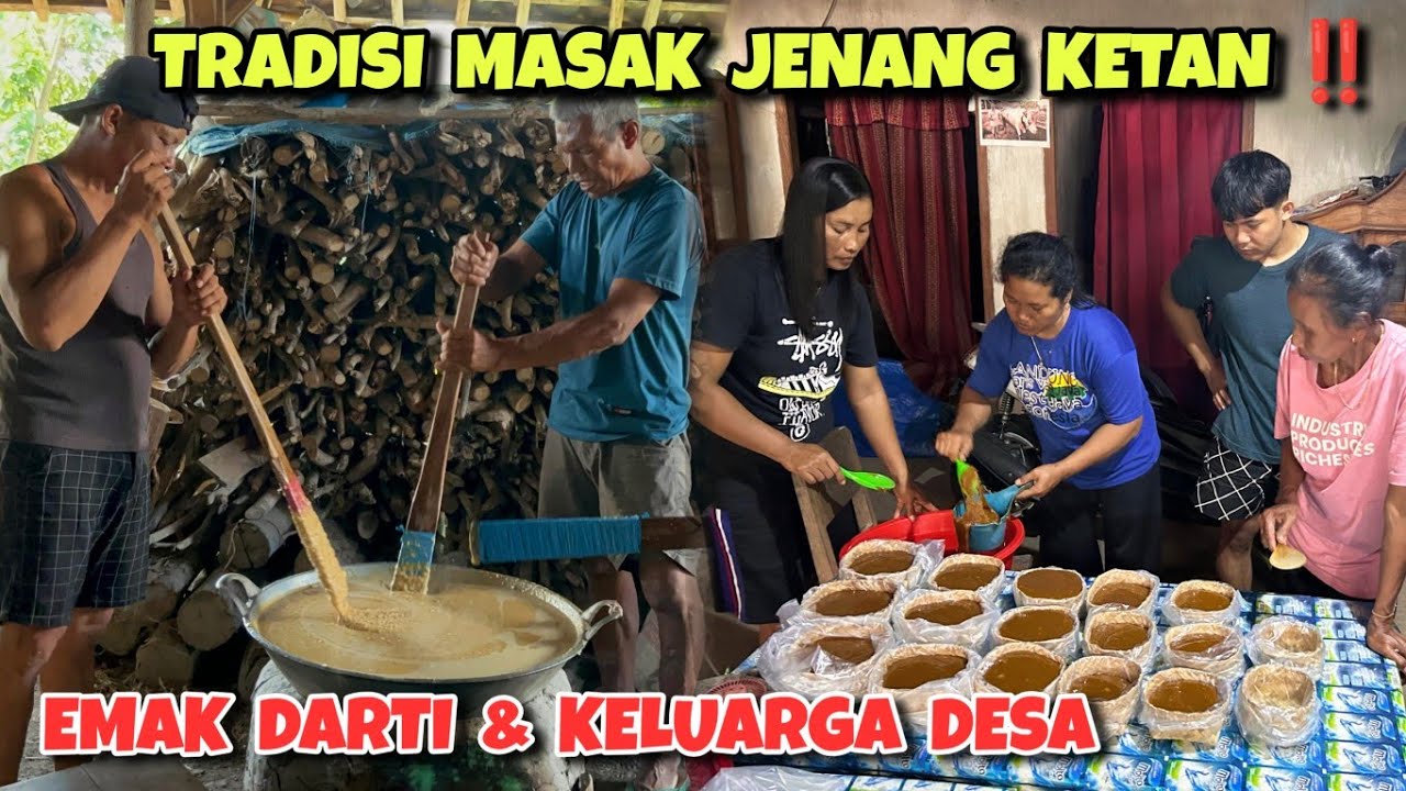 Tradisi membuat jenang ketan / dodol saat lebaran ‼️ Emak Darti bersama keluarga di desa