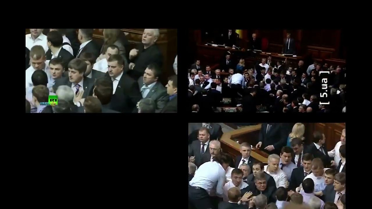 19.03.2013 - Ukrainian MPs fight during parliament sessions Comparison