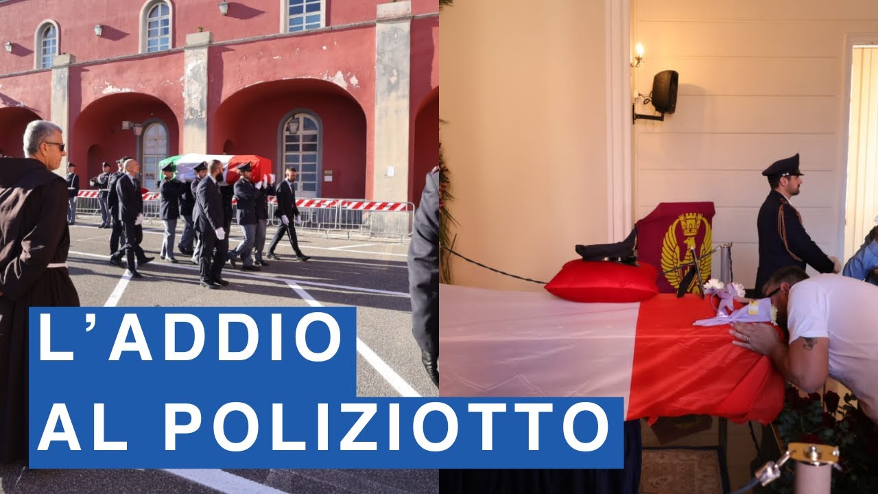 Aniello Scarpati, la bara del poliziotto morto a Torre del Greco avvolta nel tricolore