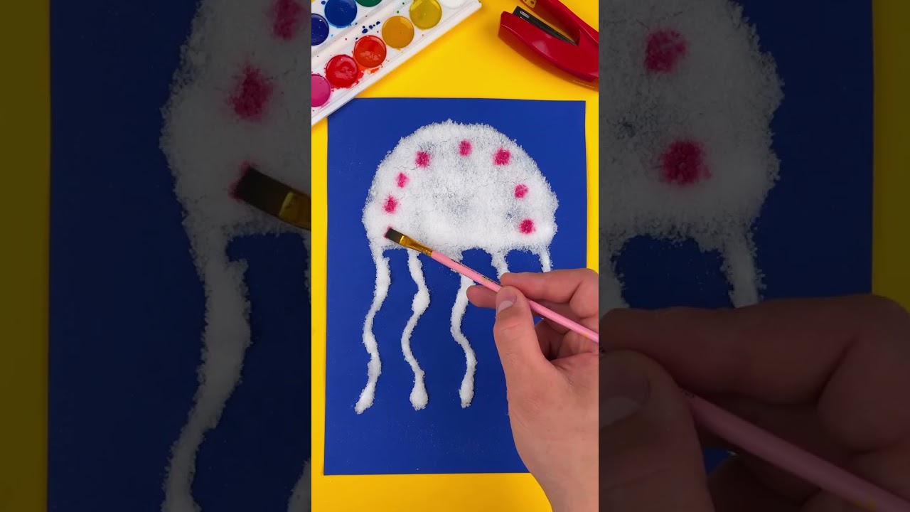 🌈 Colorful Jellyfish Made With Just Salt! #diy #fun #kidsvideo