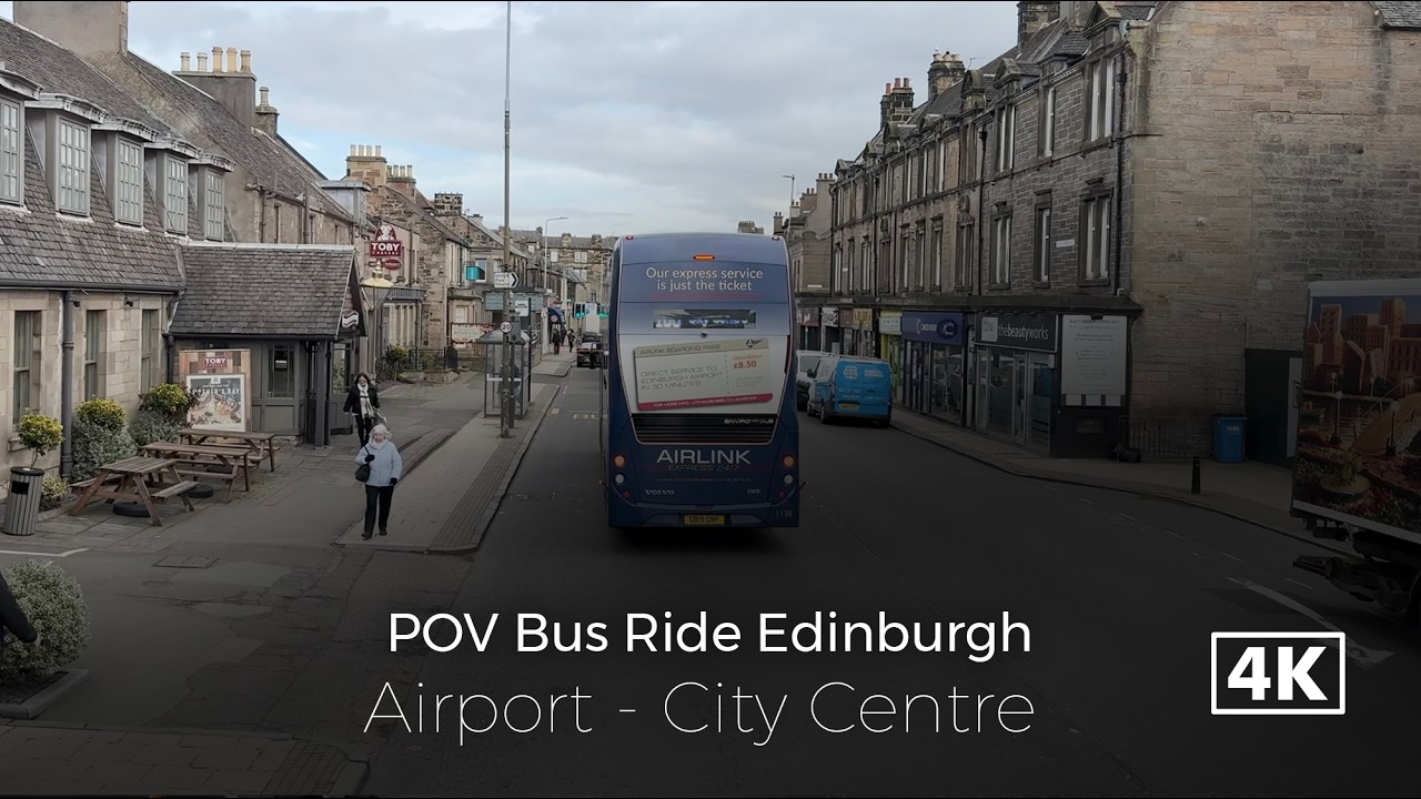 Edinburgh Airport to City Centre Bus Ride | Scenic POV Journey in Scotland