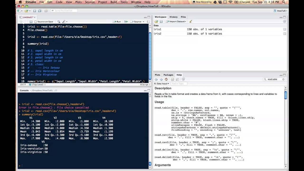 Reading in, Accessing, and Summarizing Data in R