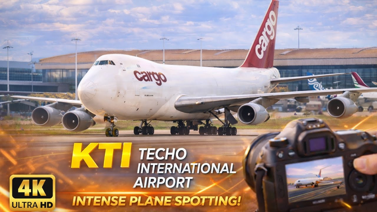 Planespotting Up-Close at Techo International Airport (KTI) | Rare B777 & B747 Appearances