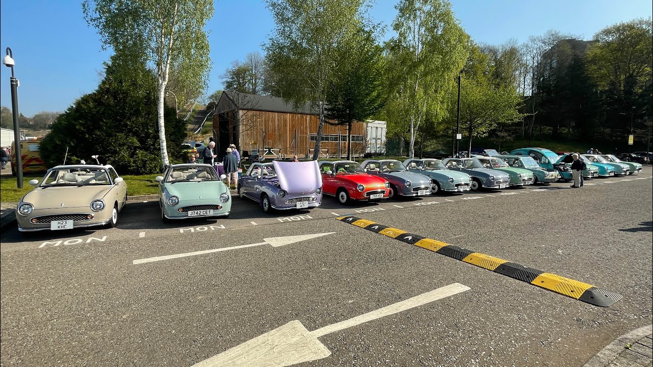 Nissan Figaro owners club at Brooklands Museum, Easter Meeting 2022