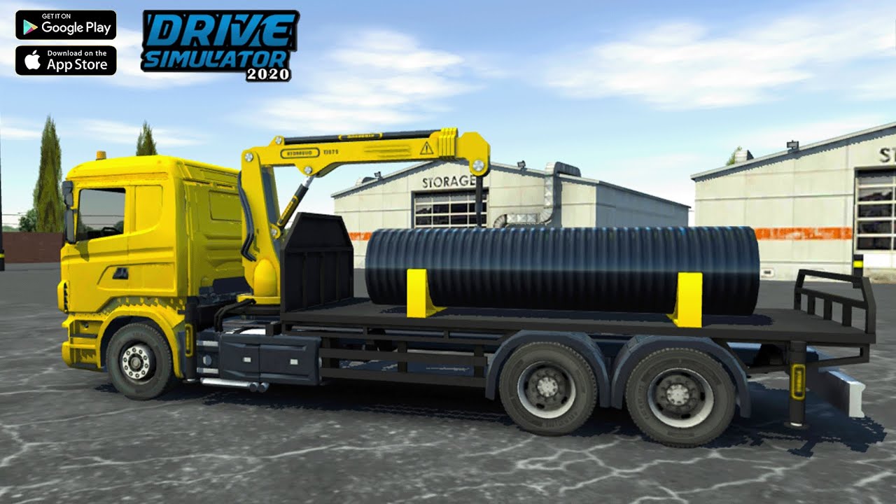Drive Simulator 2020 - Heavy Load Drain Pipes Delivery | Android, iOS | Truck Mobile Gameplay