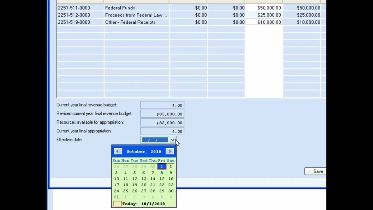 Revenue Budget Screencast Tutorial