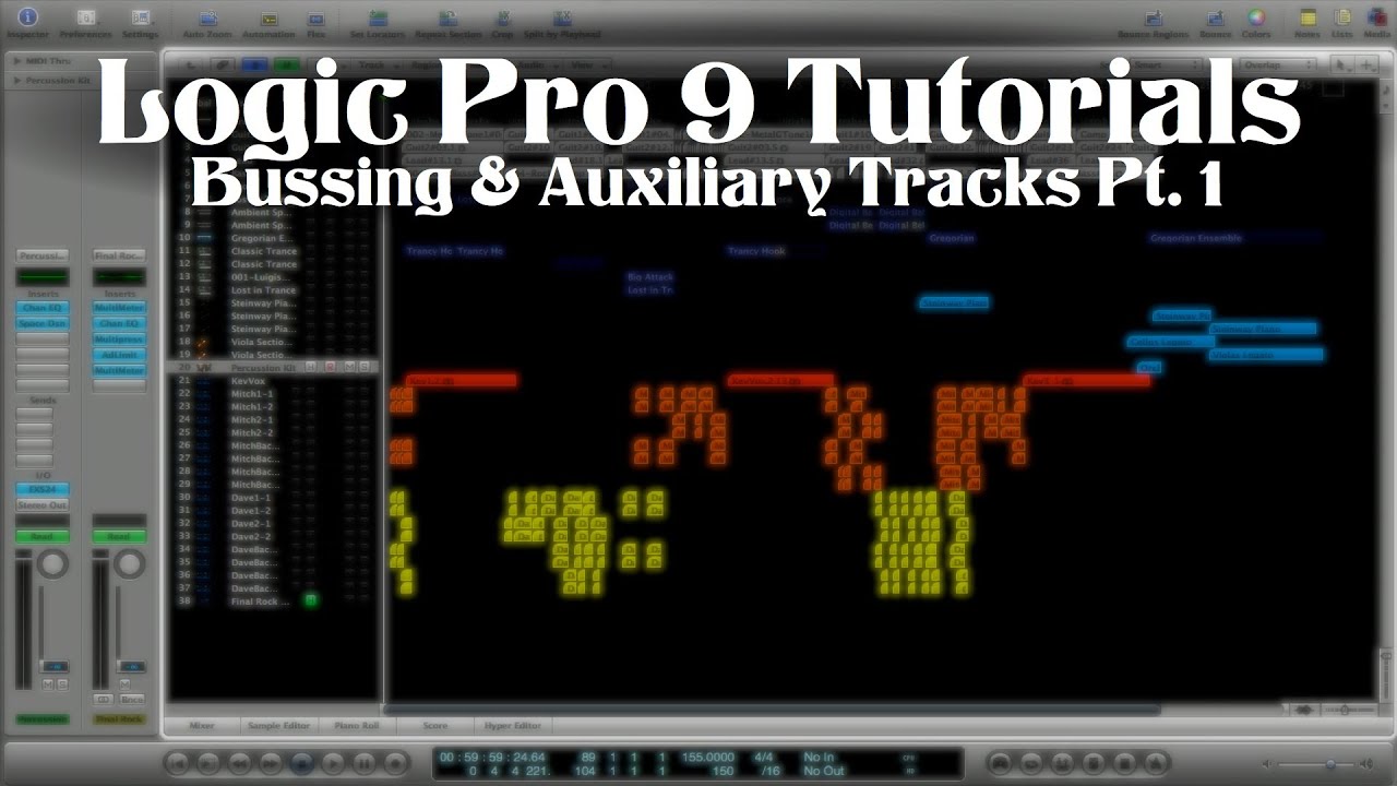 Logic Pro 9 Tutorial - Bussing & Auxiliary Tracks  Pt. 1